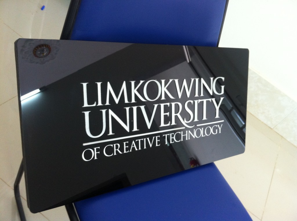 Crystal Acrylic office sign for limkokwing University by ...